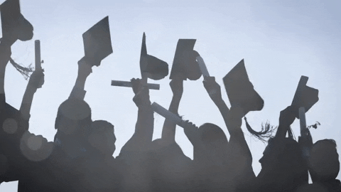 Graduates cheering